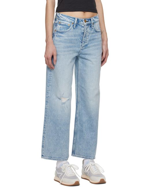 Rag & Bone Blue Andie Wide-leg Jeans