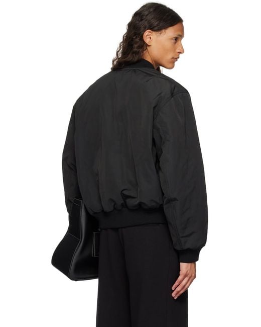 メンズ Dries Van Noten パデッド ボンバージャケット ブラック