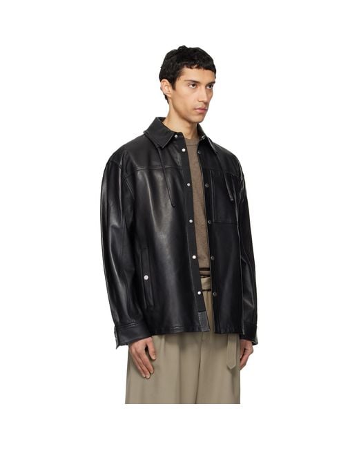 Mordecai Black Overshirt Leather Jacket for men