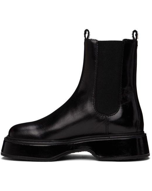 AMI Black Square Toe Boots for men