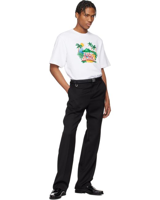 【関税込み】Casablanca ブラック 'Casa' Beach Wave Tシャツ Casa Beach Wave T-Shirt | Casablanca Paris