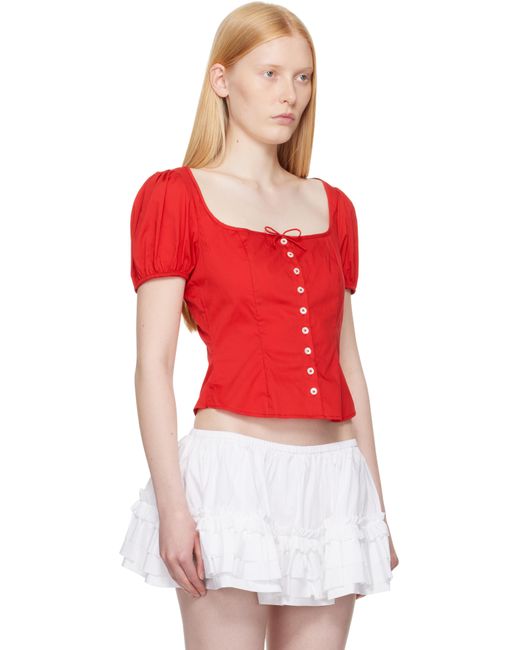 Sandy Liang Red Walnut Blouse