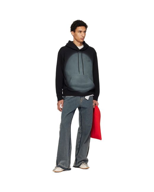 MM6 by Maison Margiela Black Spray Print Hoodie for men