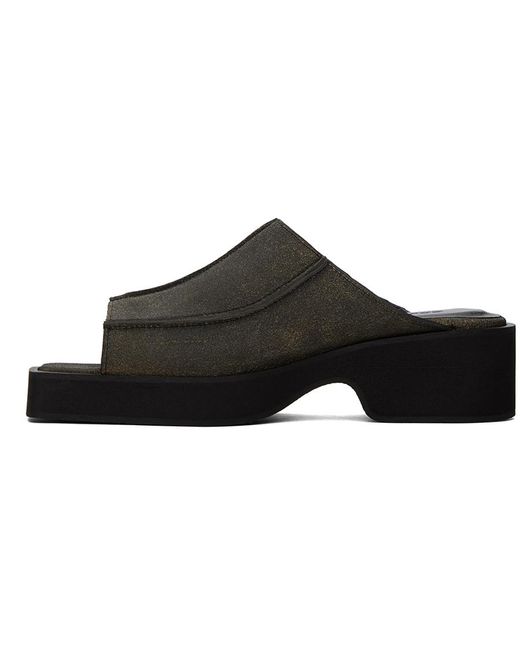 Eckhaus Latta Black Frame Sandals for men