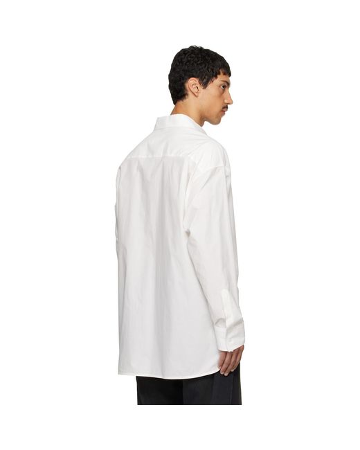 MM6 by Maison Margiela White Off- Long-Sleeved Shirt for men