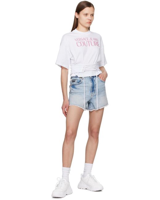 Versace White Lace-up T-shirt