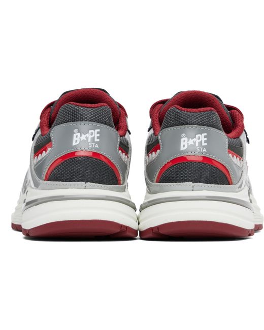 Baskets #3 Gris Et Rouge À Requin Et Étoiles Emblématiques A Bathing Ape pour homme en coloris Black