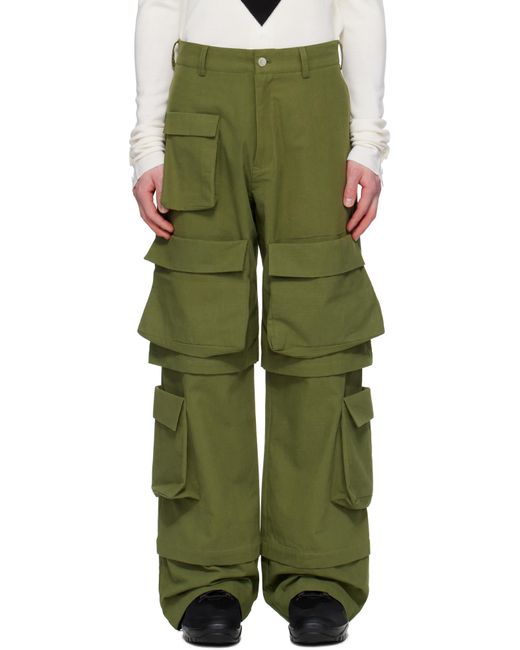 メンズ Spencer Badu カーキ サファリ カーゴパンツ Green