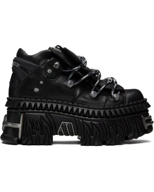 Vetements Black New Rock Edition Fire Platform Sneakers for men