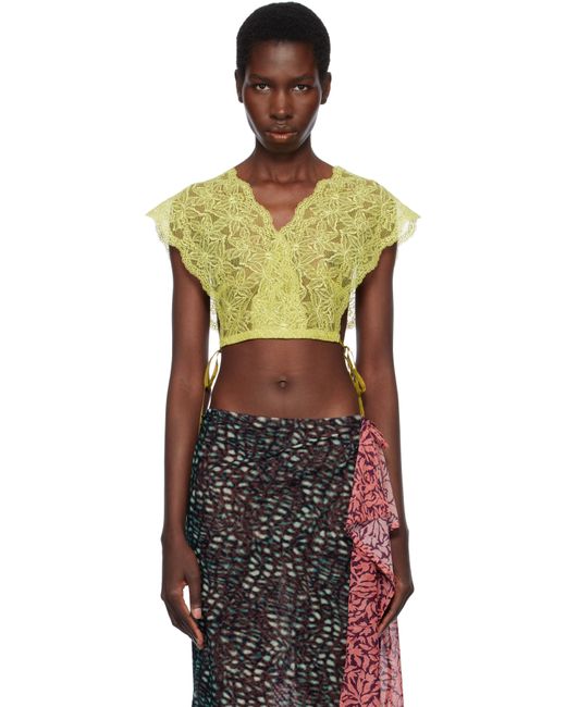 Dries Van Noten Black Lace Crop Top