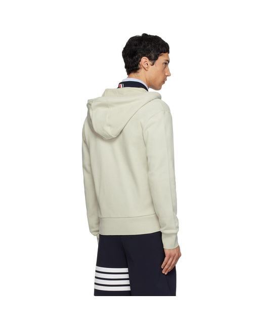 Thom Browne Black Loopback Jersey 4-Bar Zip Up Hoodie for men
