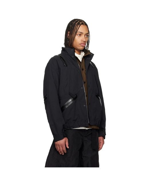 Sacai Black Weathercloth Jacket for men