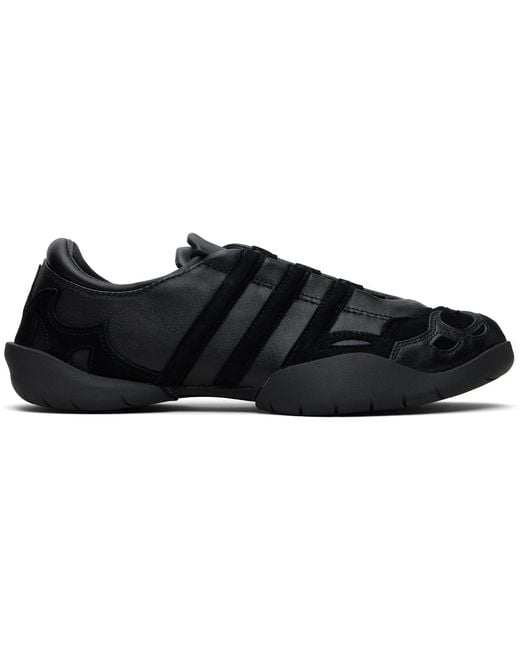 Y-3 Black Regu Leather Sneakers