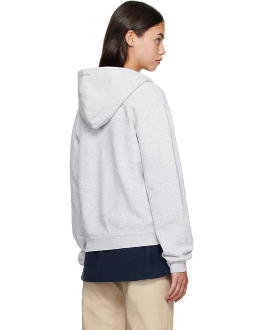 Acne White Zipper Hoodie