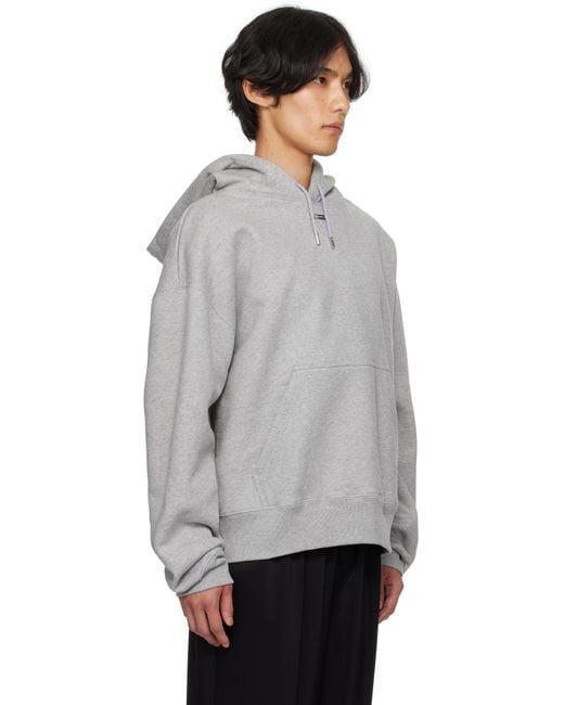 Mugler Gray Logo Hoodie for men