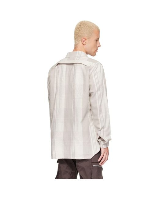 Rick Owens White Tower Bleach Plaid Outershirt for men