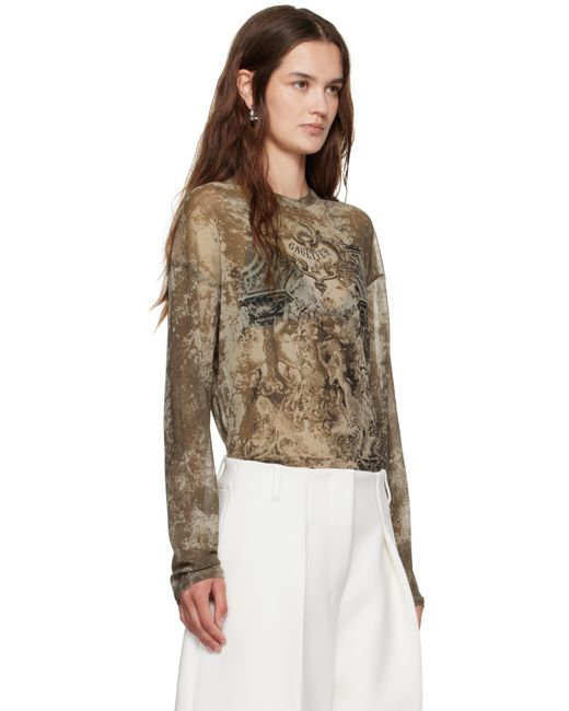Jean Paul Gaultier Brown 'The Oversized Médaillon' Top