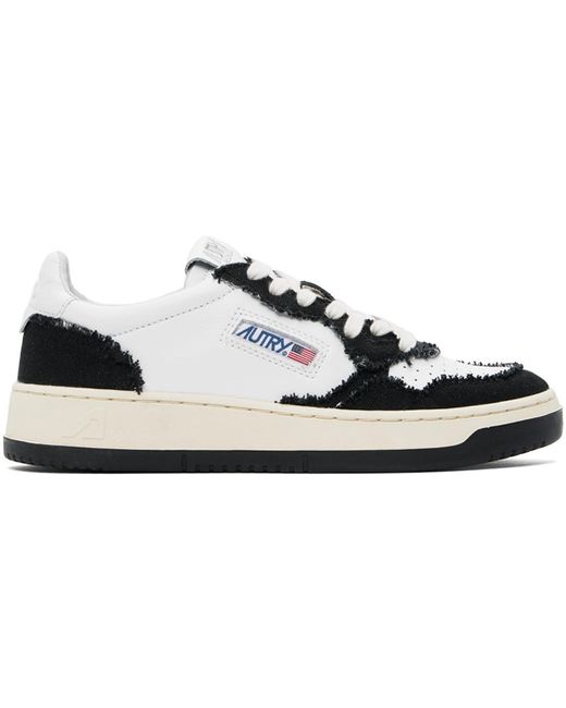 Autry White & Black Two-tone Medalist Low Sneakers for men
