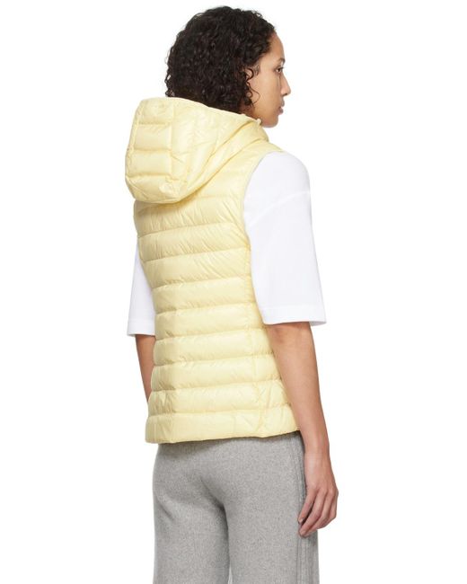 Moncler Natural Yellow Glygos Down Vest