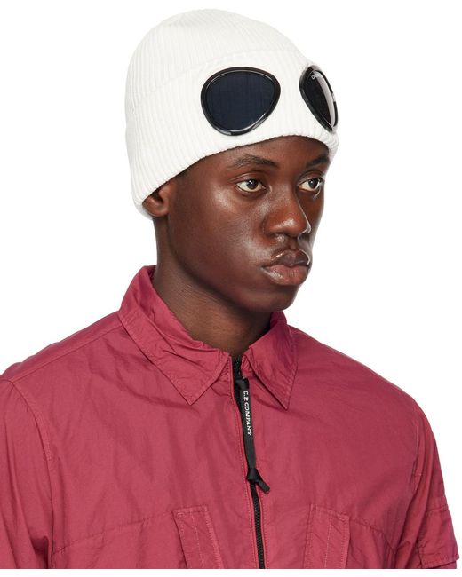C P Company Pink Goggle Beanie for men