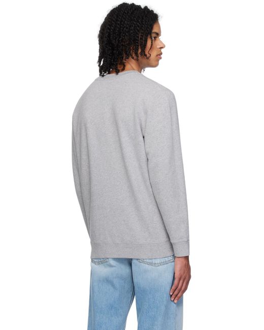 Sunspel Black Gray V-stitch Sweatshirt for men