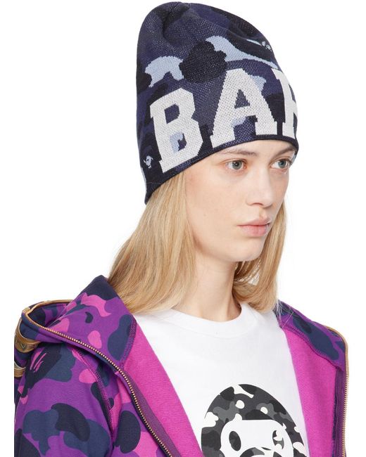 a bathing ape カモビーニー A BATHING APE アベイシングエイプ ビーニー カモ柄 迷彩 ニット