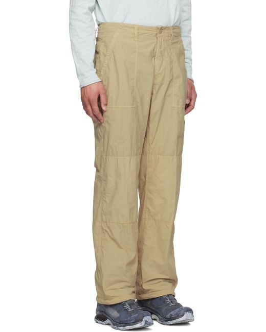 メンズ Stone Island ベージュ Nylon Smerigliato Ghost トラウザーズ Natural