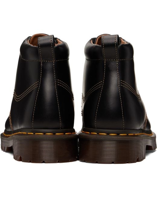 Dr. Martens Black Lowell Chukka Moc Toe Leather Ankle Boots for men