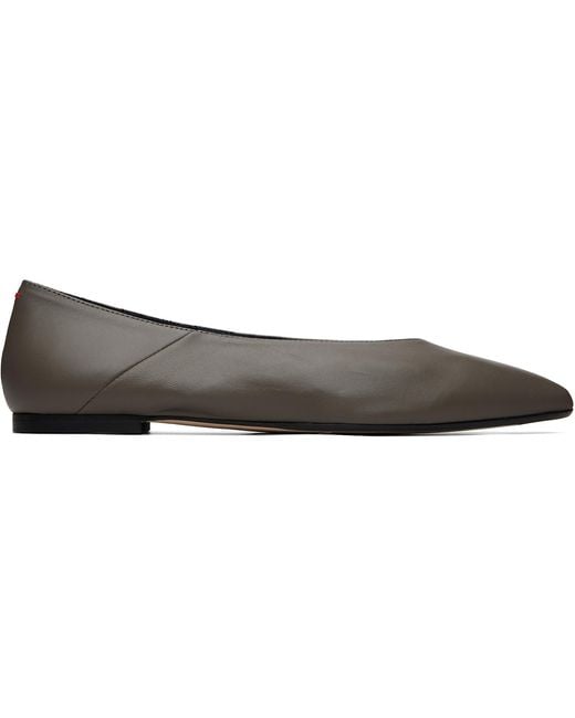 Aeyde Gray Moa Pointed-Toe Ballerina Flats