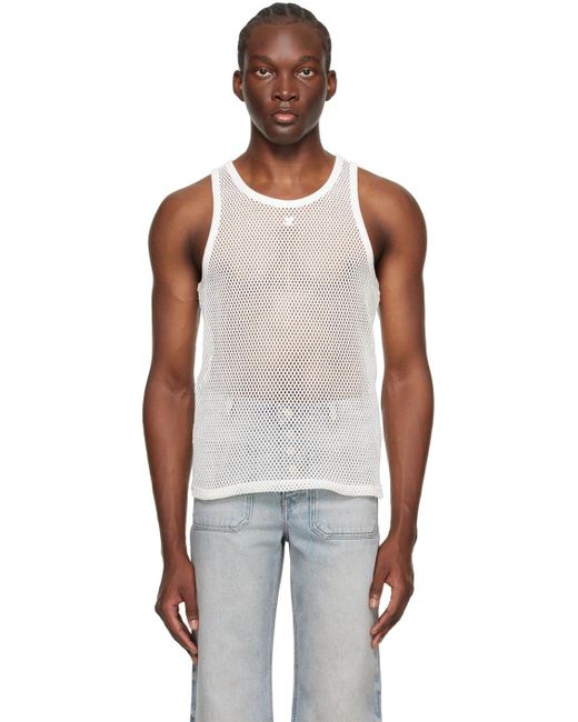 Courreges Black Off-white Embroidered Tank Top for men