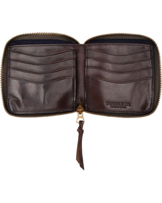 RRL Brown Leather Zip Wallet for men
