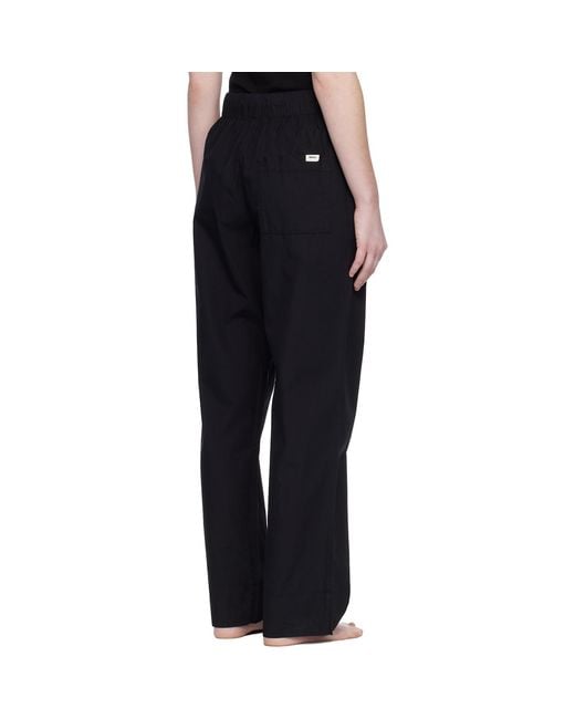 Tekla Black Poplin Pyjama Pants
