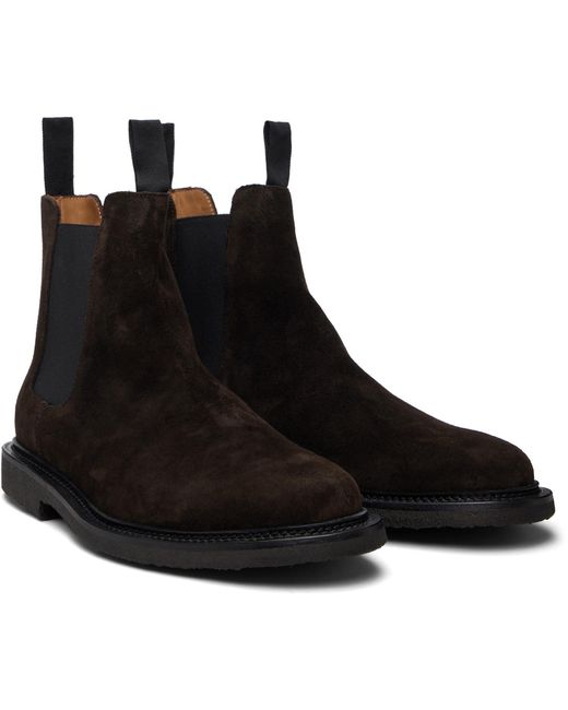 Common Projects Black Waxed Suede Chelsea Boots for men
