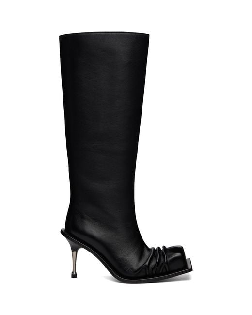 FIDAN NOVRUZOVA Black Stiletto Heel Classic Square Toe Boots