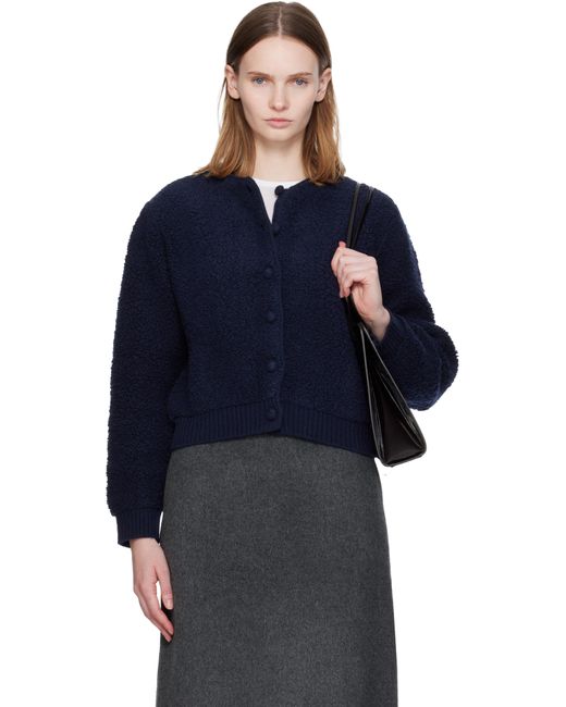 NOTHING WRITTEN Blue Lett Boucle Cardigan