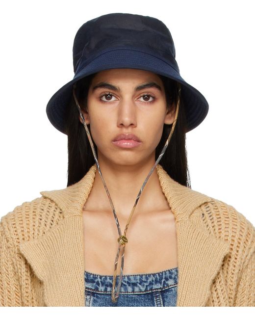 Chloé Barbour Edition Quilted Bucket Hat in Blue Lyst UK