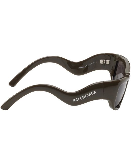 Balenciaga Black Brown Hamptons Rectangle Sunglasses for men