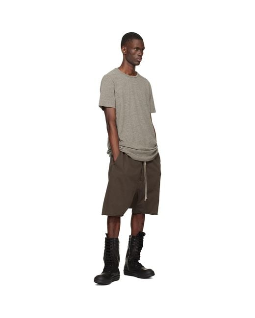 Rick Owens Black Temple Drawstring Pods Shorts for men