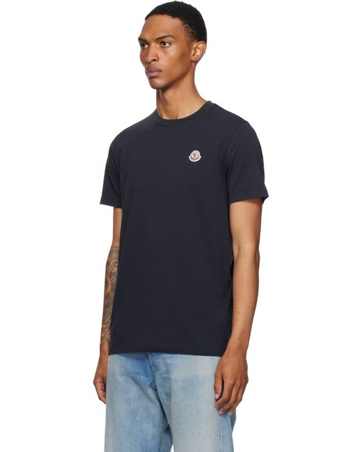 Moncler White Three-Pack Logo Patch Cotton T-Shirts for men