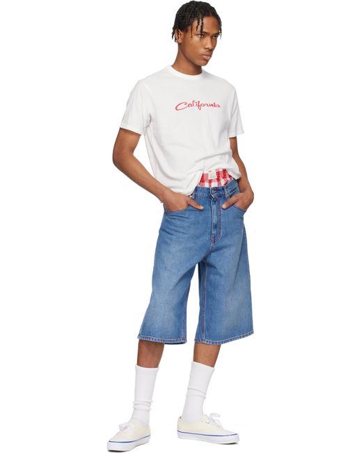 メンズ ERL ブルー Indiana Skate デニム ショートパンツ Blue