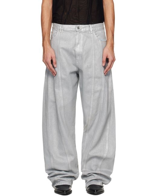 Mugler Black Oversized Spiral Jeans for men