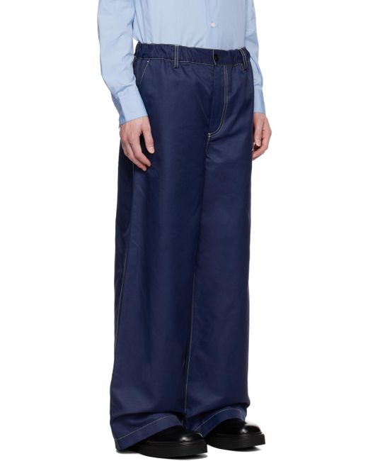 Marni Blue Navy Elasticized Trousers for men
