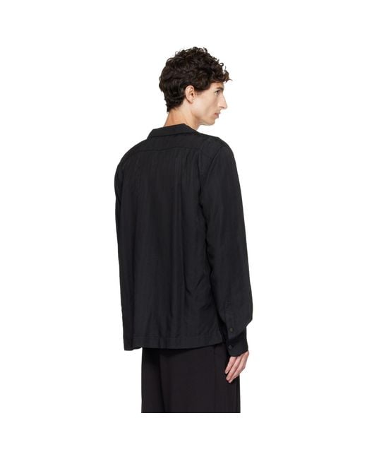 Dries Van Noten Black Embroidered Shirt for men