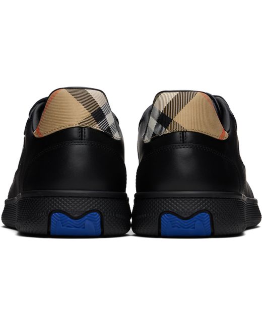 メンズ Burberry ブラック Leather & Check Terrace スニーカー Black