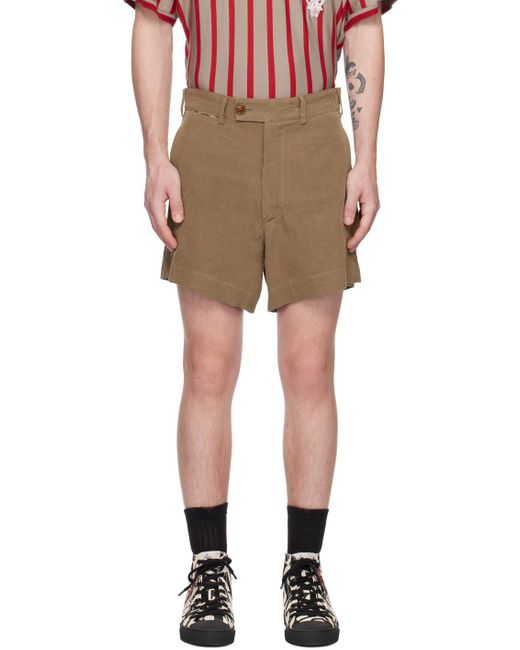 Vivienne Westwood Natural Brown Raf Bum Shorts for men