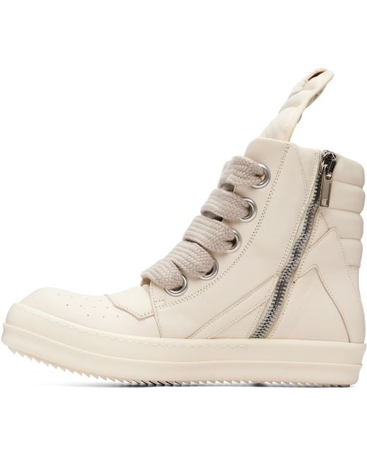 Rick Owens Natural Off- Tower Jumbolaced Geobasket Sneakers for men
