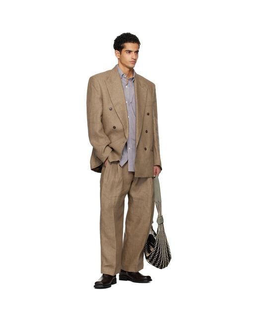 Hed Mayner Brown Linen Blazer for men