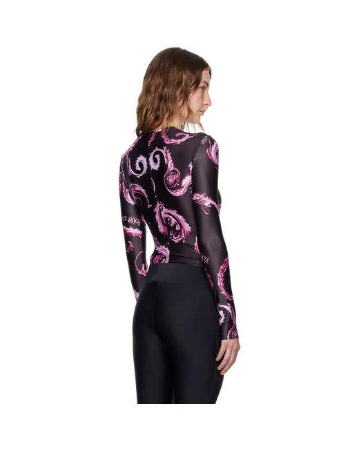 Versace Jeans Couture Black Chromo Couture Bodysuit