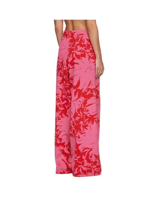 Dries Van Noten Red Loose Sweatpants