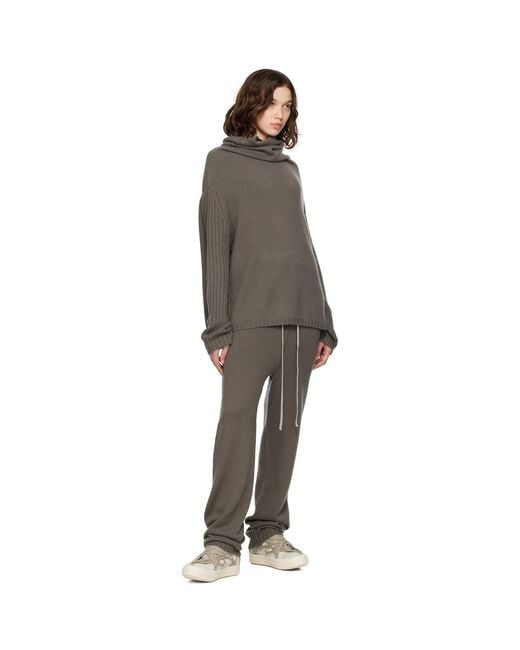 Rick Owens Black Concordians Rasato Cashmere Knit Lounge Pants